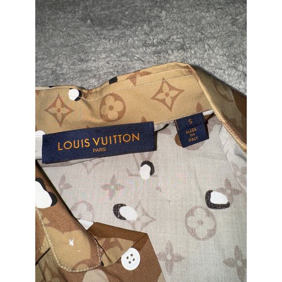 Louis Vuitton Desert Camo DNA Long Sleeve Logo Monogram Button Up Down Shirt S - Picture 10 of 16